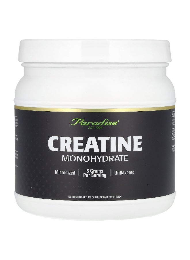 Paradise Herbs Paradise Herbs, Creatine Monohydrate, Unflavored, 500 g  - Image 1