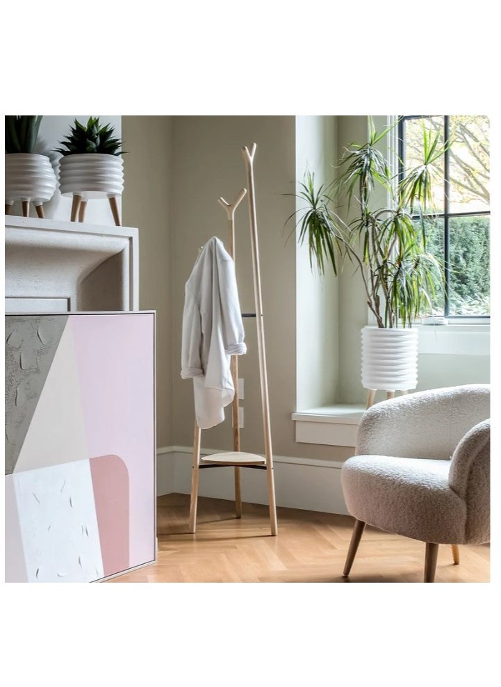 Neo Front Neo Front Vertical Wooden Coat Rack, Freestanding Living Room Coat Rack, Easy To Install, Bedroom Easy Assemble Coat Rack Tree Rack L707 (Solid Ash Wood color)  - Image 2