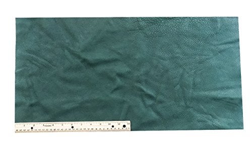 Dangerous Threads Upholstery Leather Piece Cowhide, Forest Green, Light Weight, 12" x 24", 2 Square Feet - Image 1