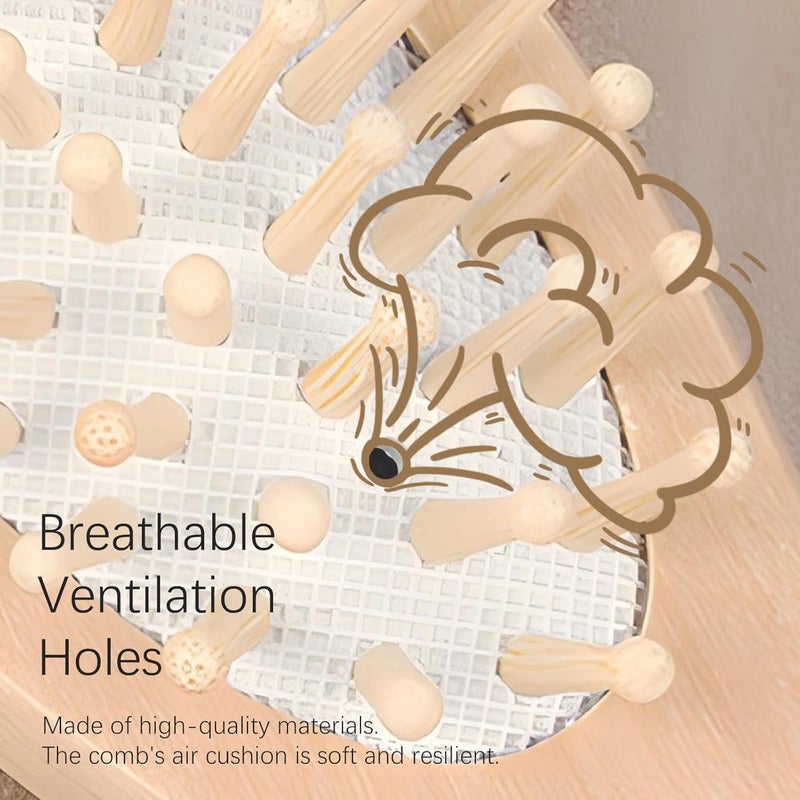 Jaasuee Baby Bath Grooming Kit Natural Wooden Hairbrush with Gentle Goat Bristles Pear Wood Comb and Soothing Massage Brush for Babies Toddlers and Kids - Image 3