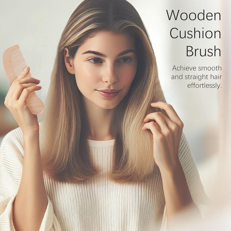 Jaasuee Baby Bath Grooming Kit Natural Wooden Hairbrush with Gentle Goat Bristles Pear Wood Comb and Soothing Massage Brush for Babies Toddlers and Kids - Image 2