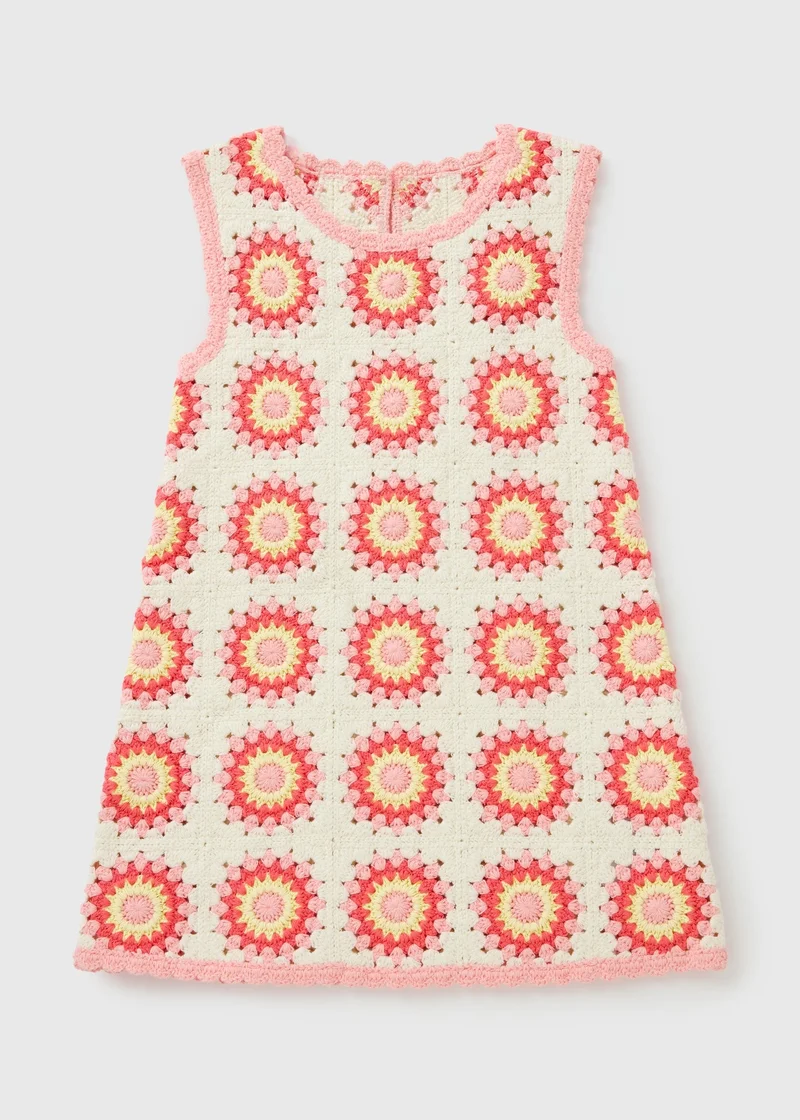 ماتلان Girls Multicolour Crochet Dress