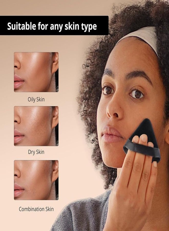 DATNASAYAD 17 Pieces Triangle Cosmetic Loose Powder Puffs Washable Reusable Soft Plush Foundation Sponge for Face Body Wet Dry Makeup Tool- Multicolor Pack of 17 - Image 5