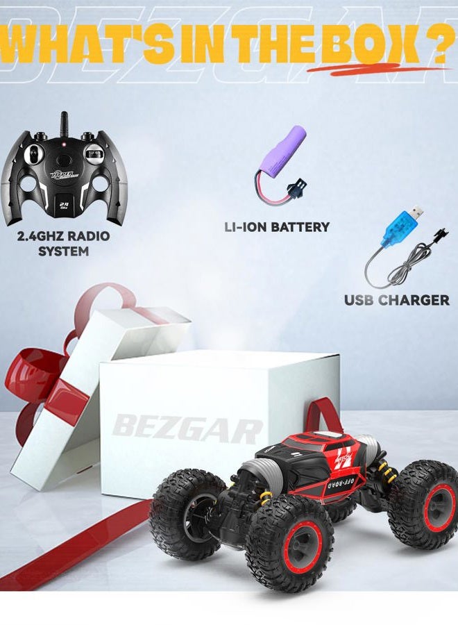 BEZGAR TD141 Remote Control Car - 1:14 Scale 4WD All-Terrains Large RC Cars for Kids, 2.4GHz Transformable Stunt Cars, Monster Truck Toys, Christmas Birthday Gifts for Boys & Girls - Image 4