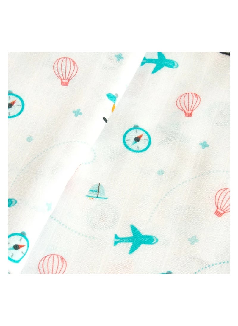 Yellow Doodle Yellow Doodle Organic Luxury Swaddles Set - Lil Travellers / Doodle Rain  - Image 1