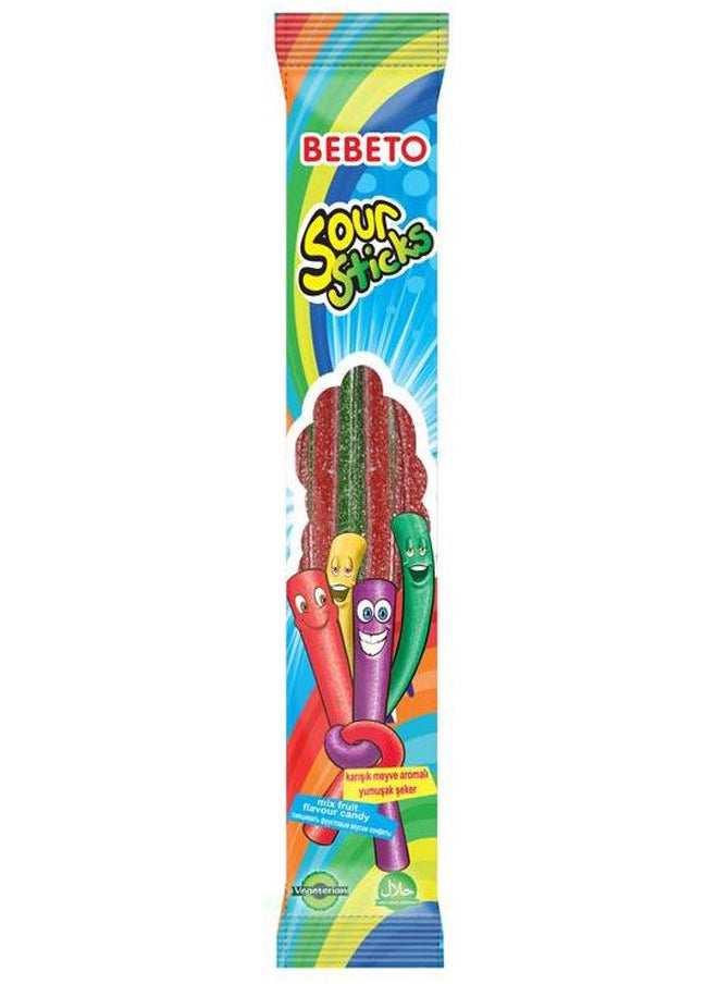 Bebeto Mixed Fruit Sour Sticks Candy - 30 grams 