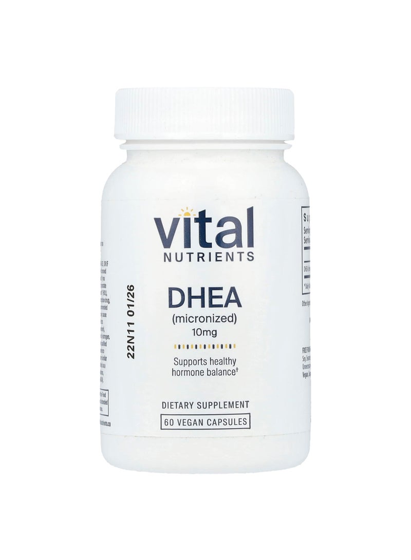 Vital Nutrients DHEA (Micronized), 10 mg, 60 Vegan Capsules