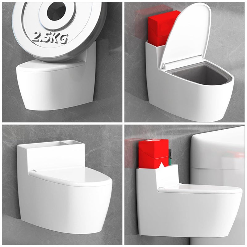 Wall Mounted Smokeless Ashtray With Lid Toilet Shape Indoor Ash Container For Bathroom - Image 5