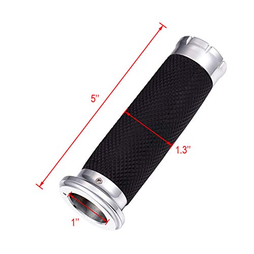Benlari Chrome 1 Inch Motorcycle Hand Grips Handlebar Grips Cable Throttle Compatible for Harley Davidson Sportster Touring Dyna Softail Street Glide 883 1200 - Image 4