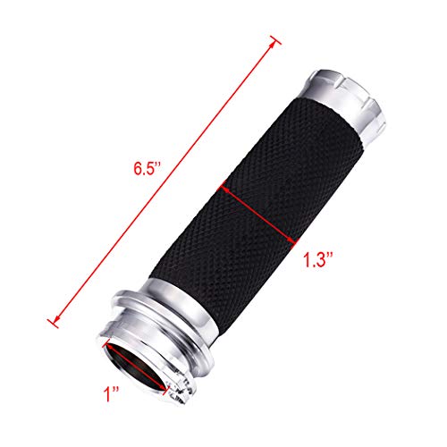 Benlari Chrome 1 Inch Motorcycle Hand Grips Handlebar Grips Cable Throttle Compatible for Harley Davidson Sportster Touring Dyna Softail Street Glide 883 1200 - Image 3