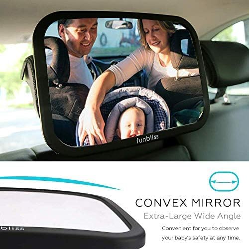 Funbliss Baby Car Mirror for Rear Facing Seat360 Rotation Safety Certified Shatterproof Acrylic Glass Clear Wide ViewInfant Mirror for Car Seat Rear Facing - Image 2