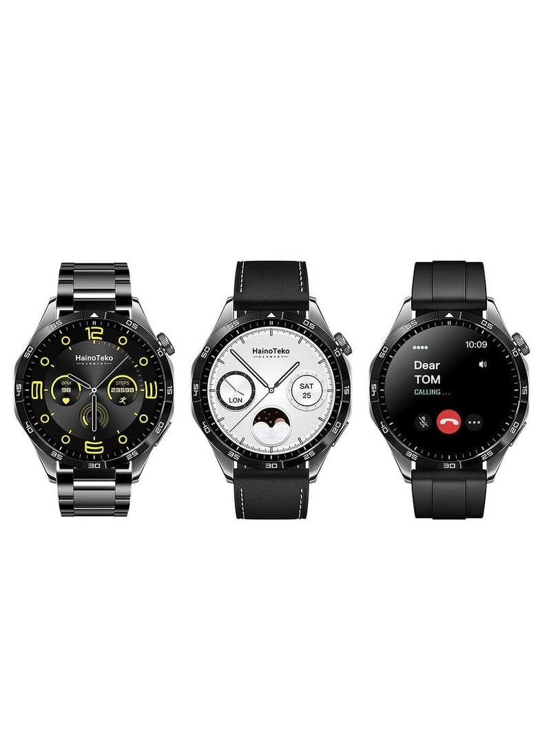 Haino Teko RW-44 Smart Watch HD AMOLED - 3 Straps Included - Elegant Design & Built-in Microphone - Image 1