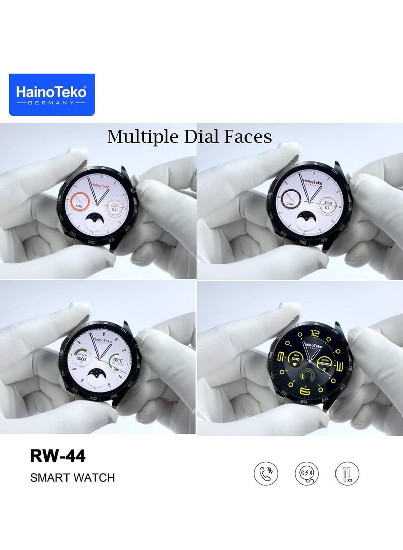 Haino Teko RW-44 Smart Watch HD AMOLED - 3 Straps Included - Elegant Design & Built-in Microphone - Image 3