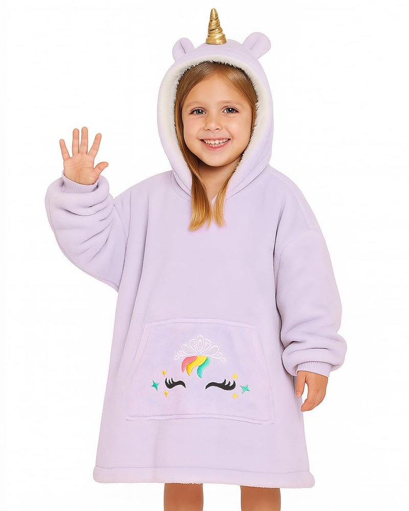 The Big Softy Wearable Animal Blanket Hoodie for Kids 3-10yr, Fun Comfy Blanket Hoodie, Hooded Blanket for Girls and Boys, Toddler (Unicorn Hoodie) - Image 1