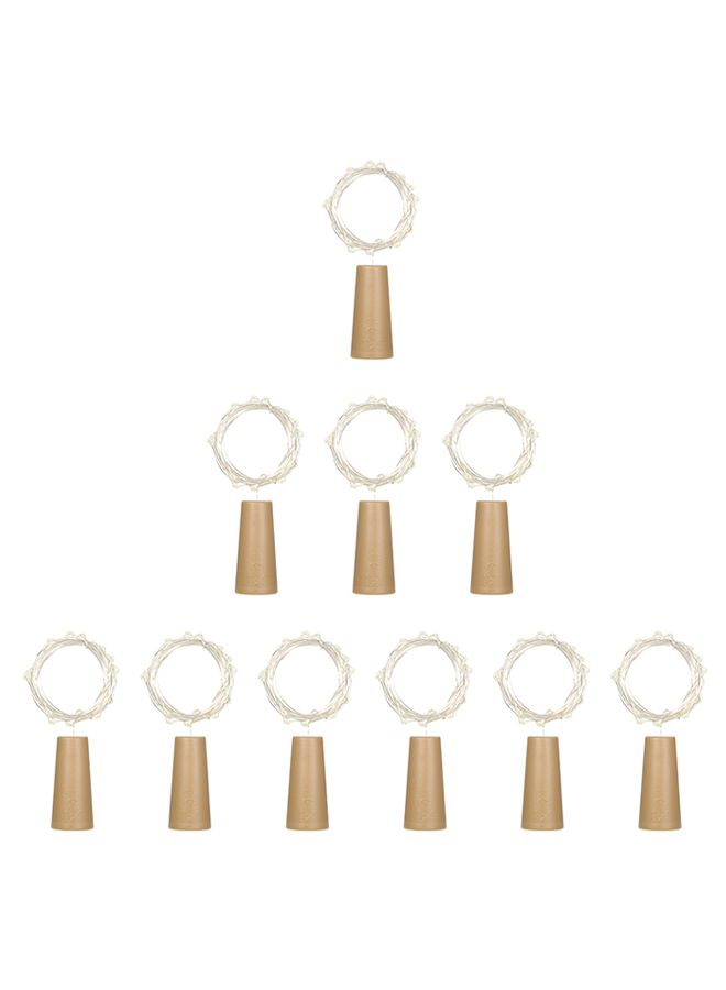 NIBEMINENT 10-Piece Twistable LED String Light Set Beige/White 2meter