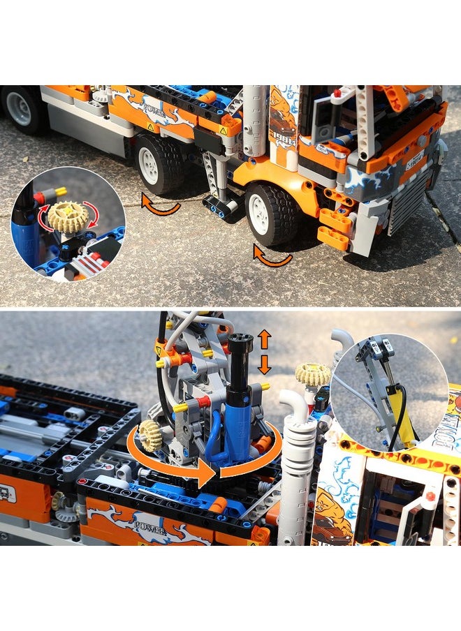 mould king Mould King 19014 Tow Truck Building Blocks Kit, 2098 Pieces Pneumatic Concrete Pump Truck Model, Engineering Crane Toy for Kids/Adults, Gift/Collectibles  - Image 3