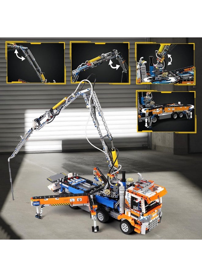 mould king Mould King 19014 Tow Truck Building Blocks Kit, 2098 Pieces Pneumatic Concrete Pump Truck Model, Engineering Crane Toy for Kids/Adults, Gift/Collectibles  - Image 2