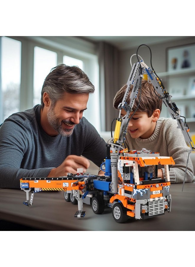 mould king Mould King 19014 Tow Truck Building Blocks Kit, 2098 Pieces Pneumatic Concrete Pump Truck Model, Engineering Crane Toy for Kids/Adults, Gift/Collectibles  - Image 5