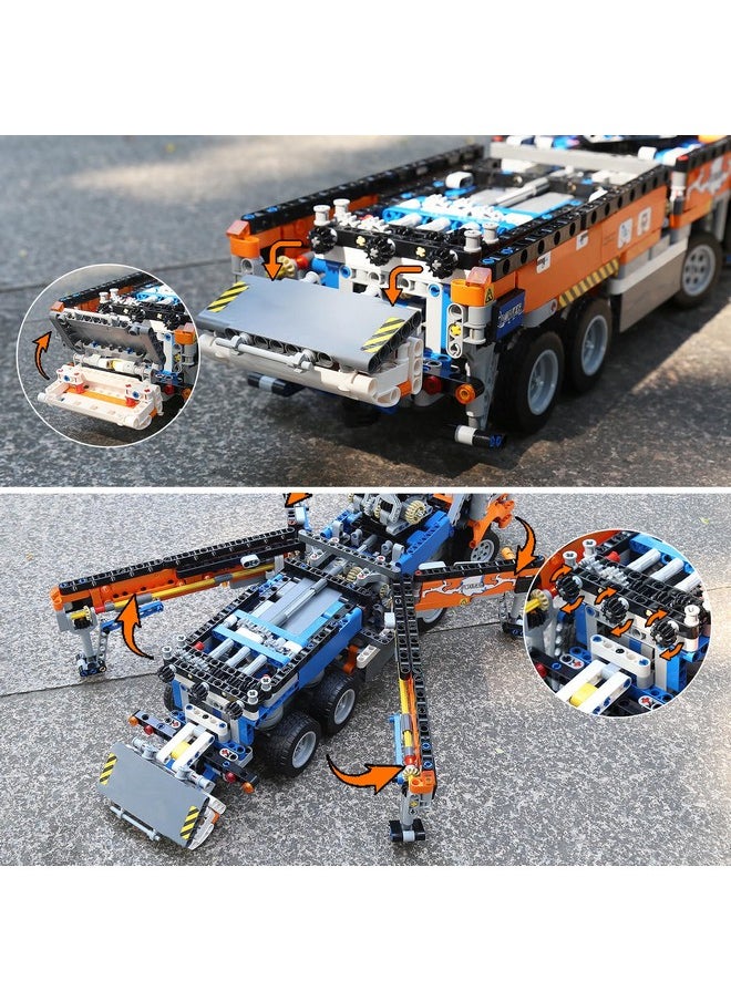 mould king Mould King 19014 Tow Truck Building Blocks Kit, 2098 Pieces Pneumatic Concrete Pump Truck Model, Engineering Crane Toy for Kids/Adults, Gift/Collectibles  - Image 4