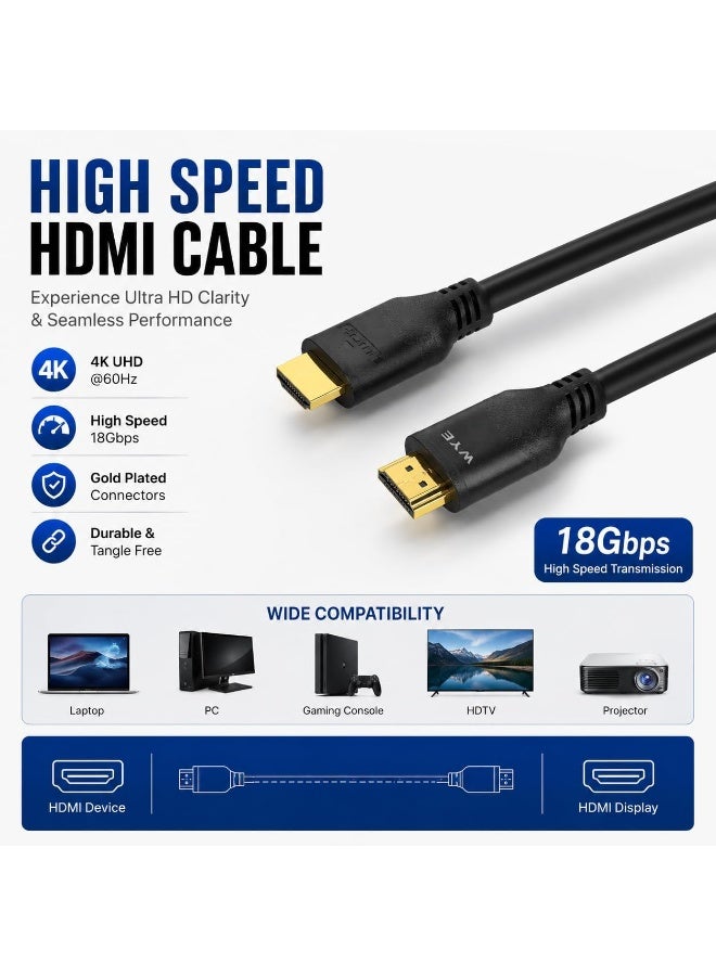 كابل HDMI إلى HDMI موديل Y-HDMI41M، بطول 1.5 متر، يدعم 8K@60Hz و 4K@120Hz فائق الوضوح، عالي السرعة، أسود - Image 5