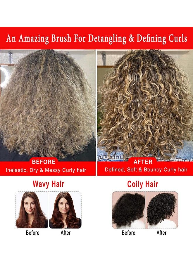 KTKUDY Curly Hair Brush Styling Brush 9 Row For Detangling & Defining Curls Ktkudy Hair Brush For Separating Shaping Curls Blowdrying Styling & Finishing Brush For Wavy Curly Or Coily Hair - Image 3