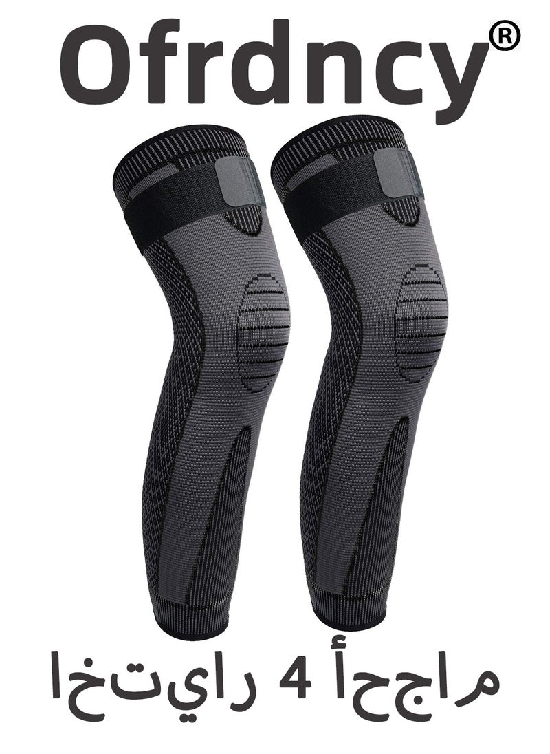 Ofrdncy Ofrdncy Leg Compression Sleeve Full Leg 2 Pack Long Knee Brace for Men Women Knee Support Protector for Running,Weightlifting, Workout and other Sport-4Sizes  - Image 1