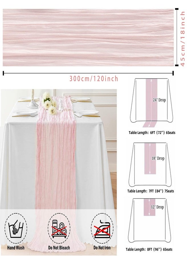 KingCheer 4 Pack 18x120 Inch Dusty Pink Cheesecloth Table Runner 10FT Long Cheese Cloth Boho Rustic Gauze Table Runner for Wedding Baby Shower Birthday Party Home Decor - Image 4