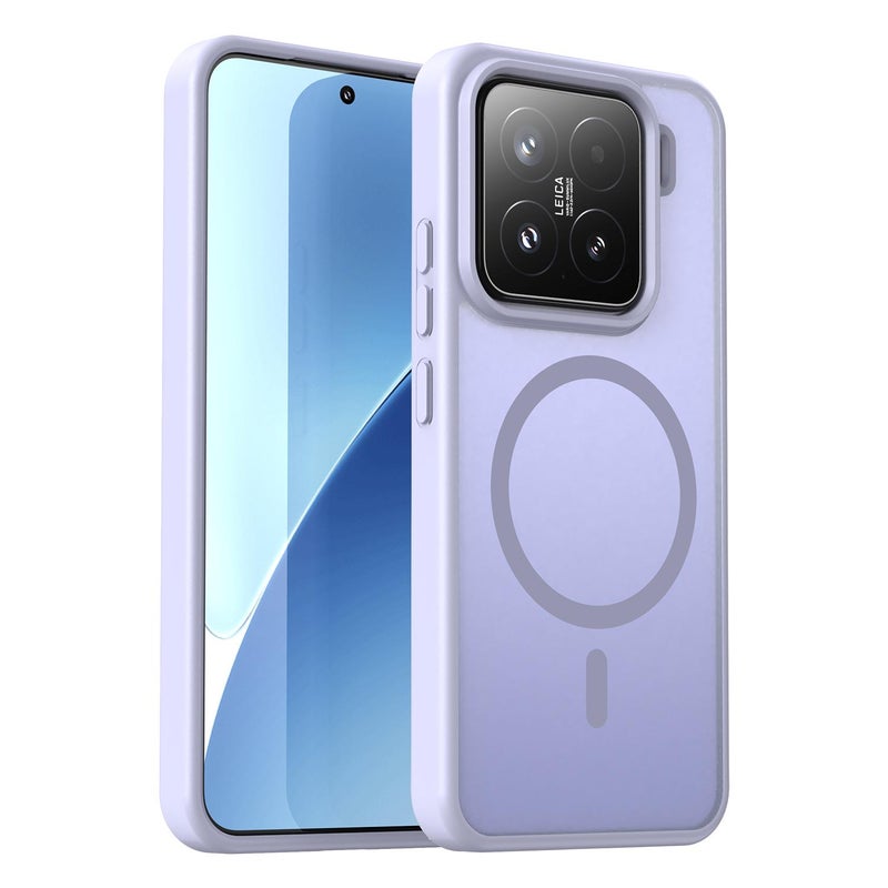 إيروريكس جراب هاتف Xiaomi 15 Fanying Series PC Hybrid TPU شفاف غير لامع MagSafe (أرجواني) - Image 1