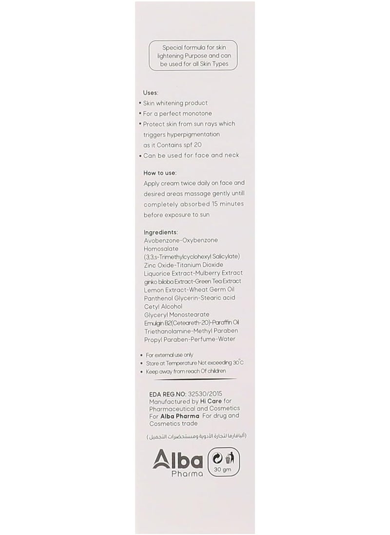 AZHA AZHA WHITENING CREAM 20 SPF 30 GM  - Image 3
