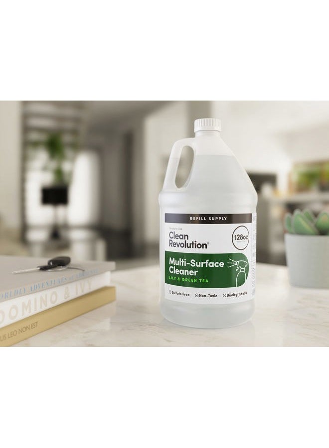 Clean Revolution Multi-Surface Cleaner Refill Supply | Non-Toxic, Eco-Friendly & Plant-Based | Ready To Use | Lily & Green Tea | 128 Fl Oz (1 Gallon) - Image 2