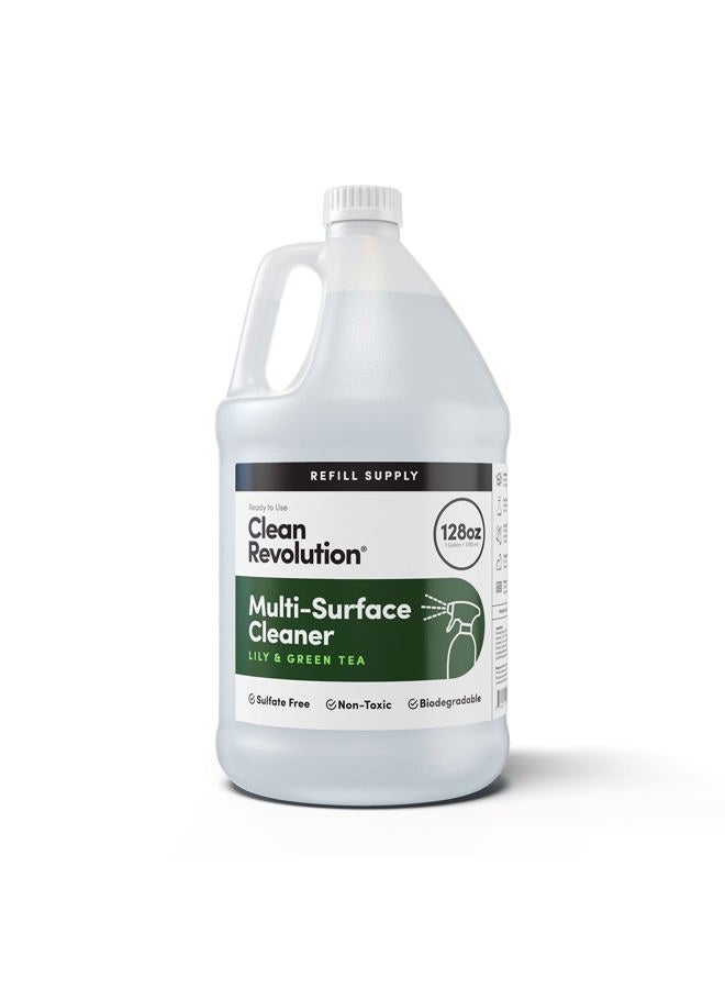 Clean Revolution Multi-Surface Cleaner Refill Supply | Non-Toxic, Eco-Friendly & Plant-Based | Ready To Use | Lily & Green Tea | 128 Fl Oz (1 Gallon) - Image 1