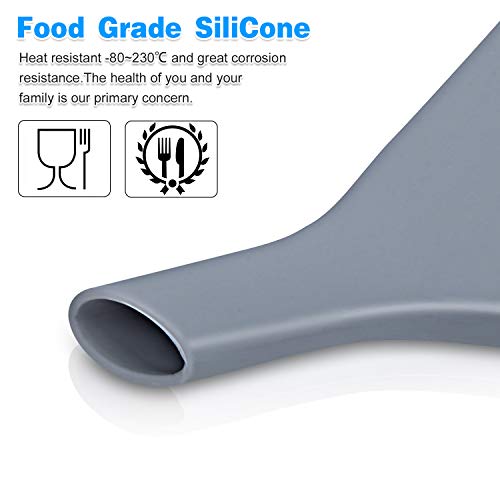 Tinkeep Fan-Shaped Silicone Funnel for Filling Bottles Collapsible Funnel for Kitchen Use Foldable Funnels for Water Bottle Liquid Transter Food Grade for PowderFDA Gray - Image 3