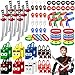 Seenelling 12 Guests 84 Pcs Ninja Party Favors Include Ninja Non Woven Bags Inflatable Toys Bouncy Balls Throwing Flying Slingshot Headbands Silicone Bracelets Keychains for Party Supplies - Image 3