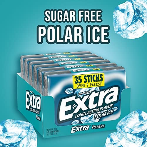 EXTRA Gum Polar Ice Sugar Free Chewing Gum Mega Pack 35 Stick 6 Pack - Image 5
