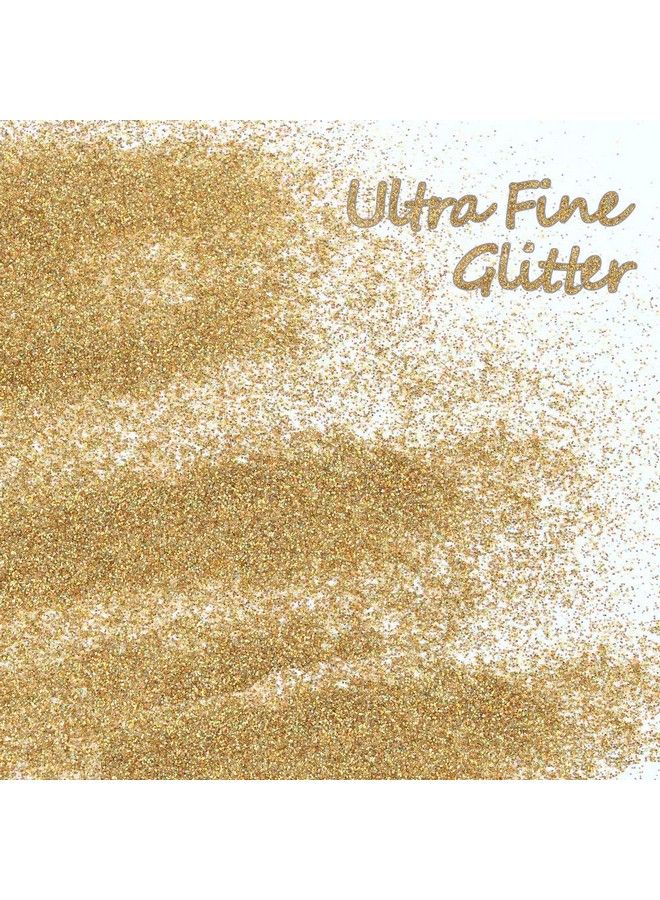 Estanoite Holographic Fine Glitter 150G Multipurpose Gold Extra Fine Craft Glitter For Resin Arts And Crafts Body Nail Art Eye Face Hair Holographic Glitter For Epoxy Tumbler Slime Making (Gold) - Image 4