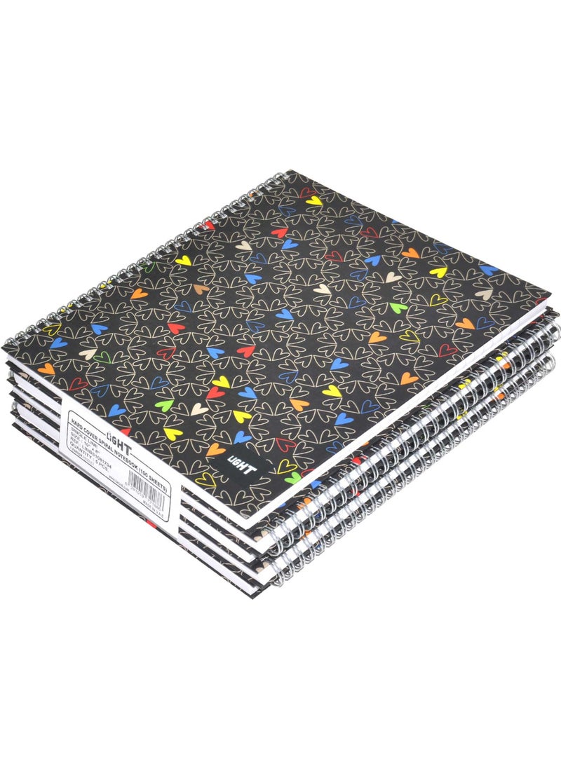 Light FIS LIGHT Pack of 5 Spiral Hard Cover Notebook, Single Line, 10X8 Inches (25.4 X 20.32 Cm) 100 Sheets -LINBS1081704  - Image 1
