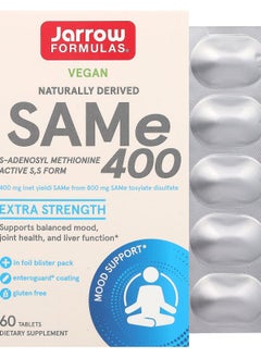 jarrow formulas SAMe 400 Extra Strength 400 mg 60 Tablets 
