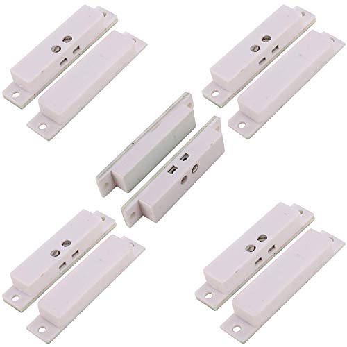 UHPPOTE Window Door Sensor Magnetic Contact Normal Closed Wired ScrewTerminal SurfaceMount Magnetic Contact Security 5 Pack - Image 1