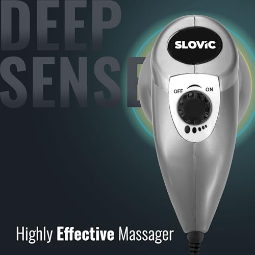 SLOVIC Massage Machine For Body Pain [3 Massage Heads] |Body Massager Machine For Pain Relief | Leg & Foot Massager Machine For Pain Relief | Leg Massagergift Items For Unisex (5 Speed Setting),Black - Image 3