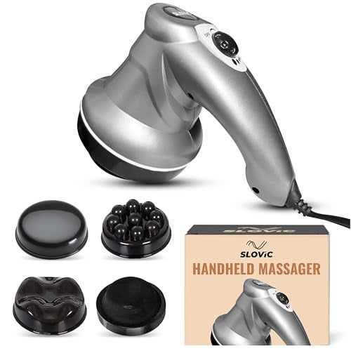 SLOVIC Massage Machine For Body Pain [3 Massage Heads] |Body Massager Machine For Pain Relief | Leg & Foot Massager Machine For Pain Relief | Leg Massagergift Items For Unisex (5 Speed Setting),Black - Image 1