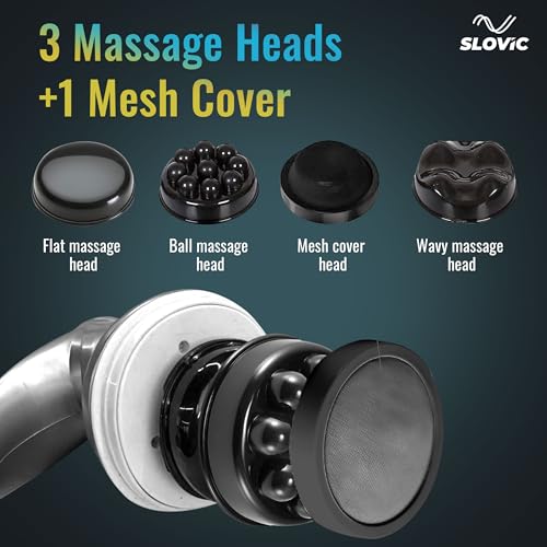 SLOVIC Massage Machine For Body Pain [3 Massage Heads] |Body Massager Machine For Pain Relief | Leg & Foot Massager Machine For Pain Relief | Leg Massagergift Items For Unisex (5 Speed Setting),Black - Image 2