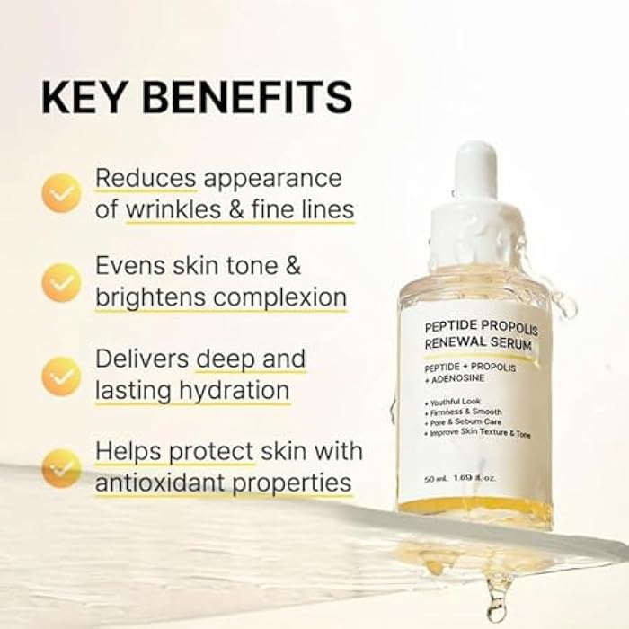 MrCuvaryas 2PCS Peptide Propolis Serum, Hydration & Wrinkle Renewal Face Serum for Women Anti Aging, Hydrating & Anti Wrinkle for Face, Boosts Skin Elasticity, For All Skin Types - Image 4