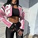 VOIKERDR Leather Jacket Cropped Jacket Motorcycle Jacket Y2K Letter Bomber Jacket Women Faux Leather Jacket Streetwear - Image 2