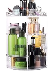 SUNFICON 360 Degree Rotating Makeup Organizer, Adjustable Multi-Function Large Capacity Cosmetic Storage Box Display - Image 1