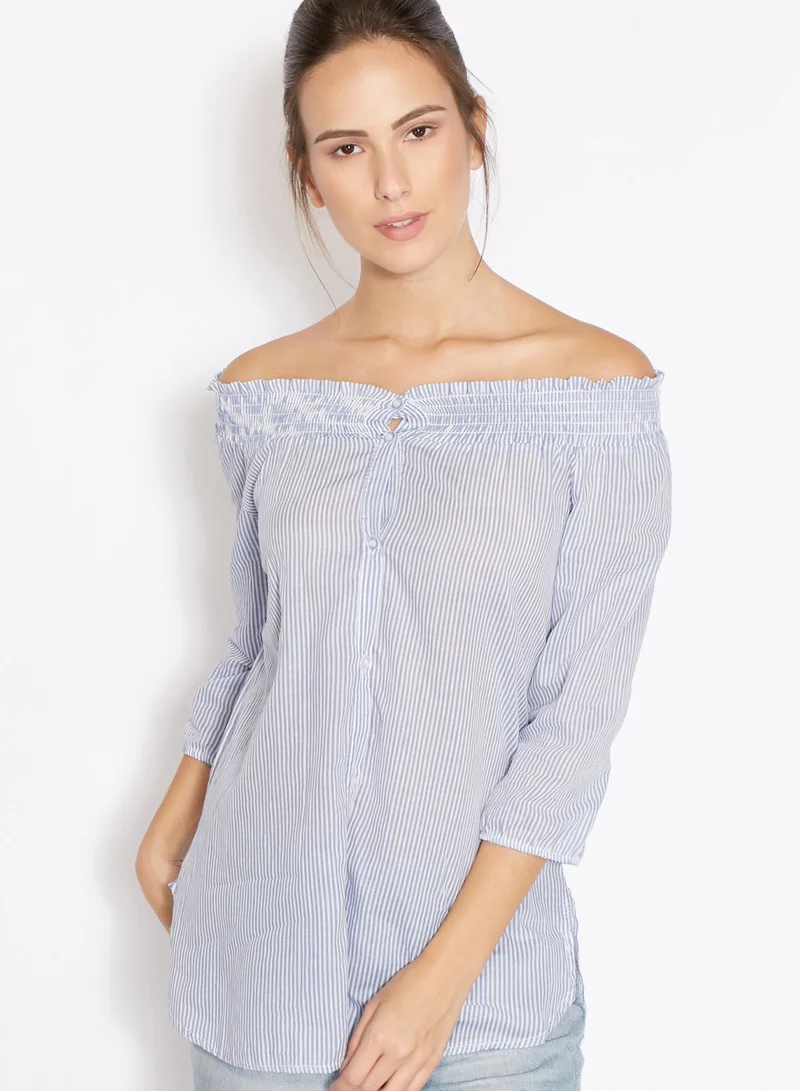 Ginger Striped Bardot Shirt