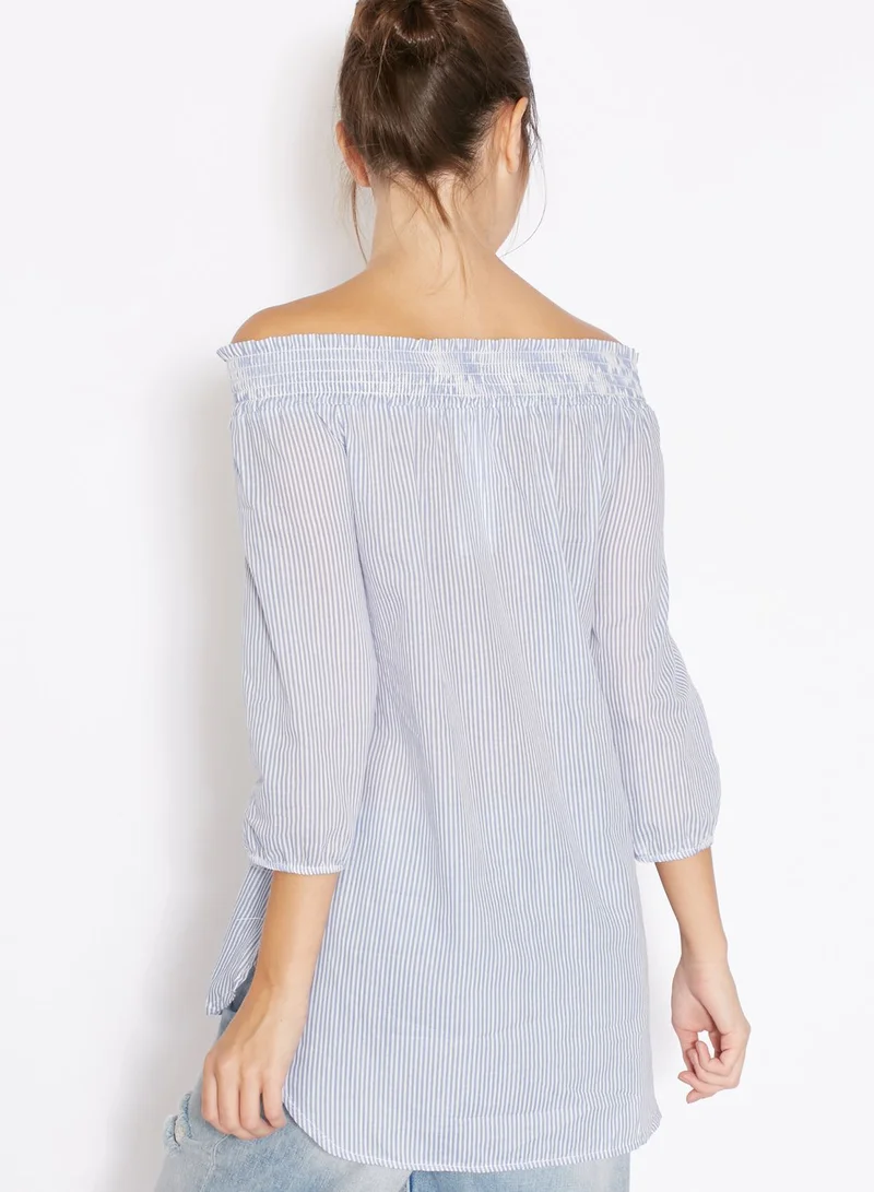 Ginger Striped Bardot Shirt