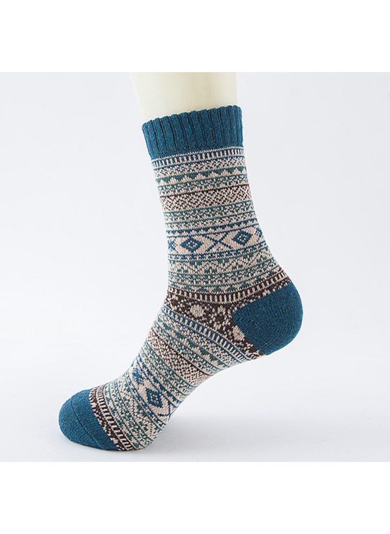 Generic - Socks autumn and winter new double retro rabbit wool socks mens national wind warm socks a generation of wool socks socks Blue - Image 1