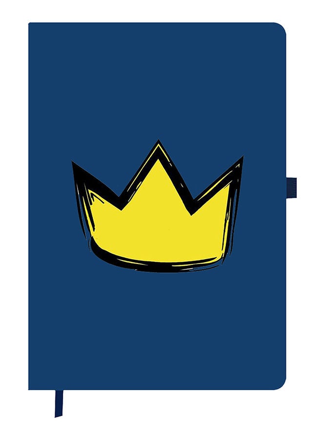 Theodor Designer A5 Thick Blue Hardcover Notebook Yellow Crown - Image 1