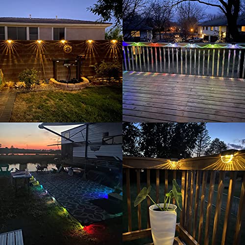 Melunar Solar Deck Lights, 6 Pack Waterproof LED Solar Step Light Outdoor, Fence Lights Solar Powered for Outside, Garden, Patio, Stairs,Yard,10 Lumens, Warm White/Color Changing Lighting - Image 2