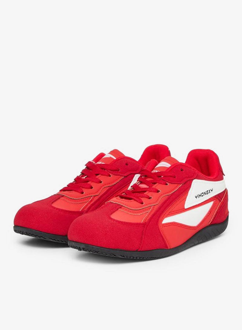 Styli Active Red Retro Lace Up Sneakers - Image 3